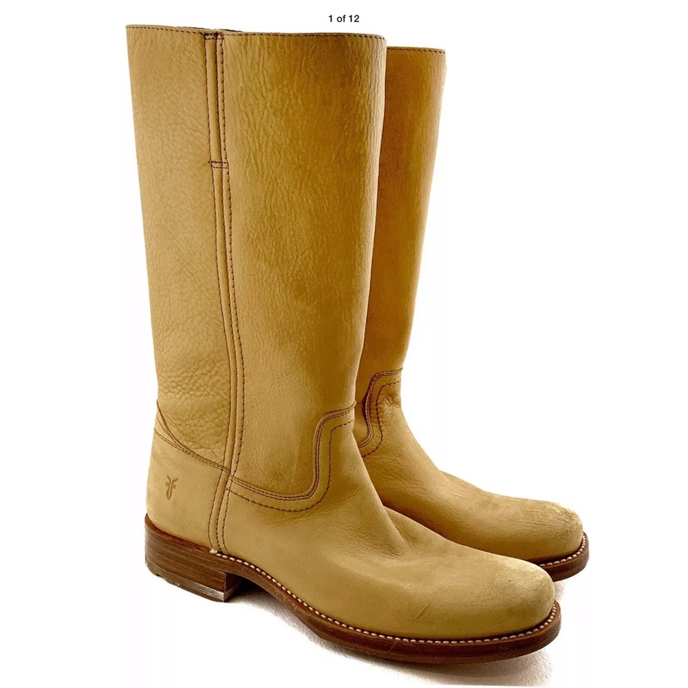 Frye Mens Sz 7.5D Tan Campus Pull On Boots